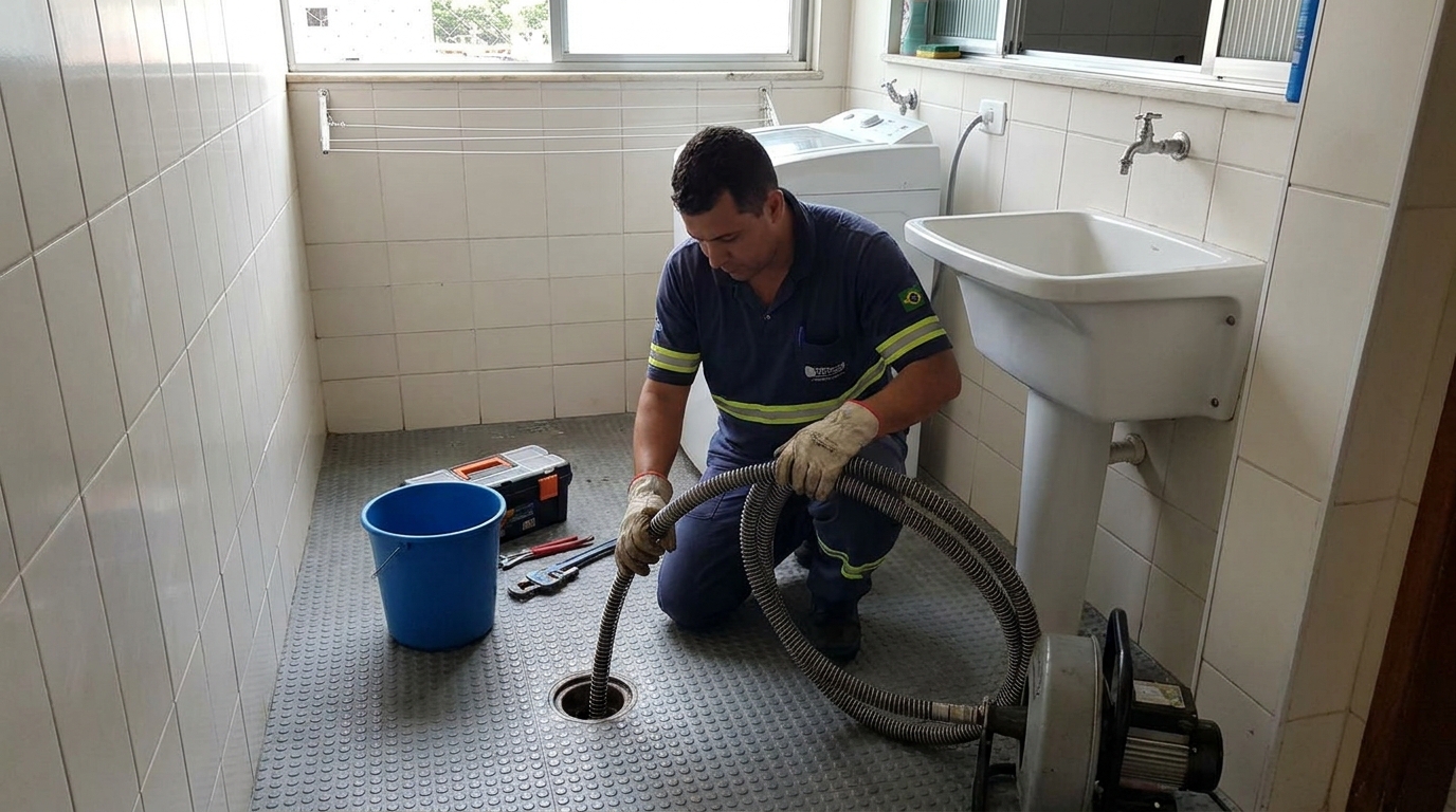 Desentupimento de ralo residencial