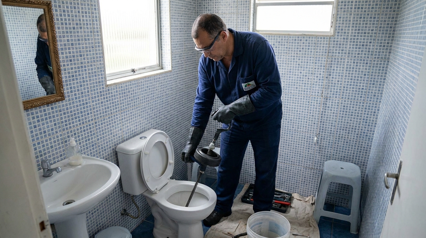 Desentupimento de vaso profissional em Alvorada‑RS