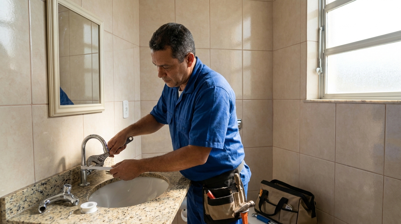 Instalação de torneira de banheiro em Ipatinga‑MG